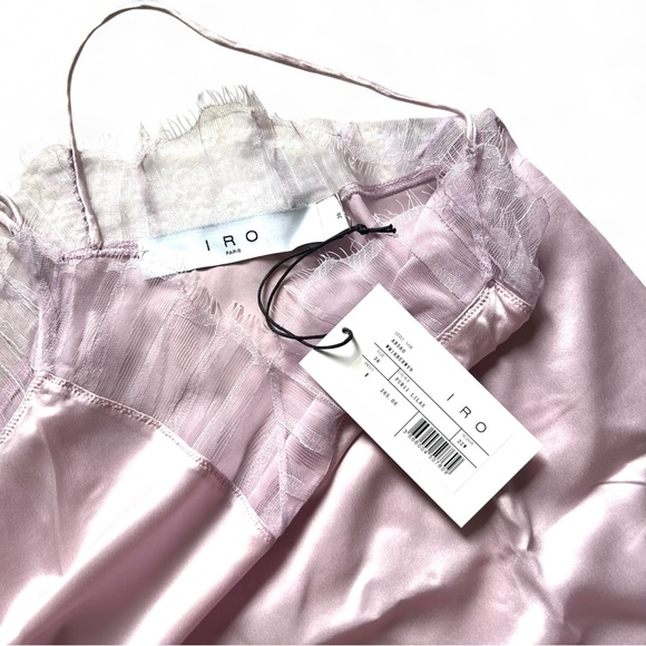 IRO Tops - IRO Paris Berwyn Silk Lace Camisole Lilac 100% Silk Cami Tank NWT Size FR 36